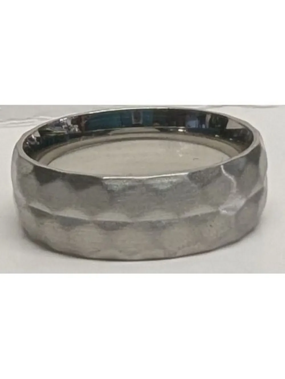 New Hammered Silver Tone Band Mens Ring 11 Brushed Metal Industrial Minimalist